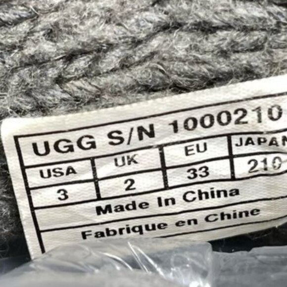 UGG Australia 1000210 Lattice Cardy GRAY Knit 2-Button Boots SIZE 3 - Picture 12 of 16